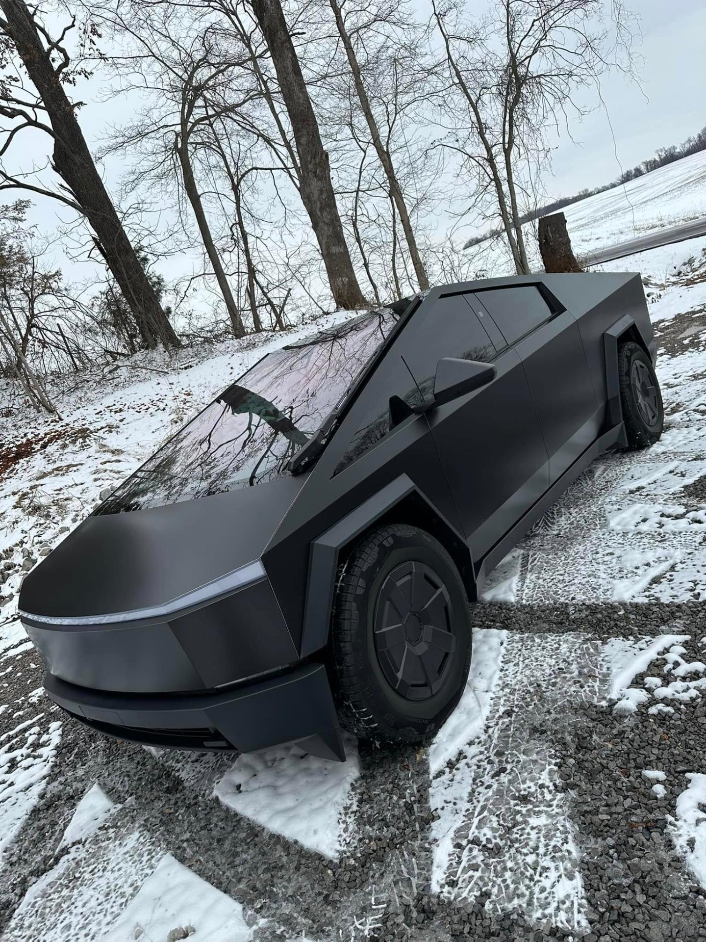 Tesla Cybertruck — Satin Black Full Wrap
